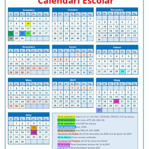 Calendari escolar 2026-27
